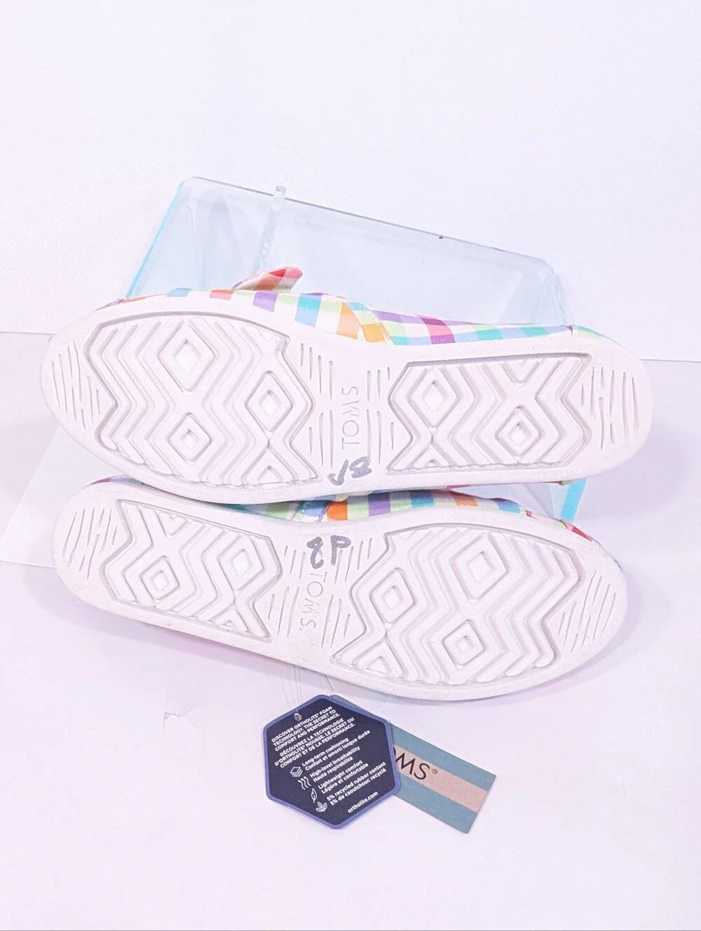 Toms Plaid Alpargata sz 8.5 NEW Women Flat Slip on Shoes Summer madras bow